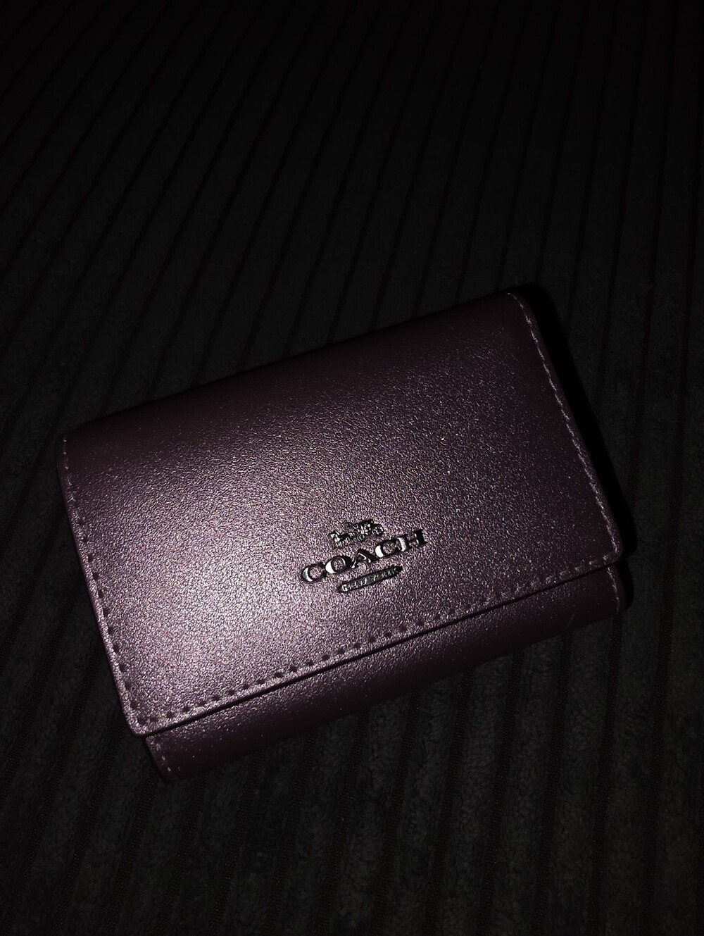 New Coach Metallic Lilac Leather Small Wallet